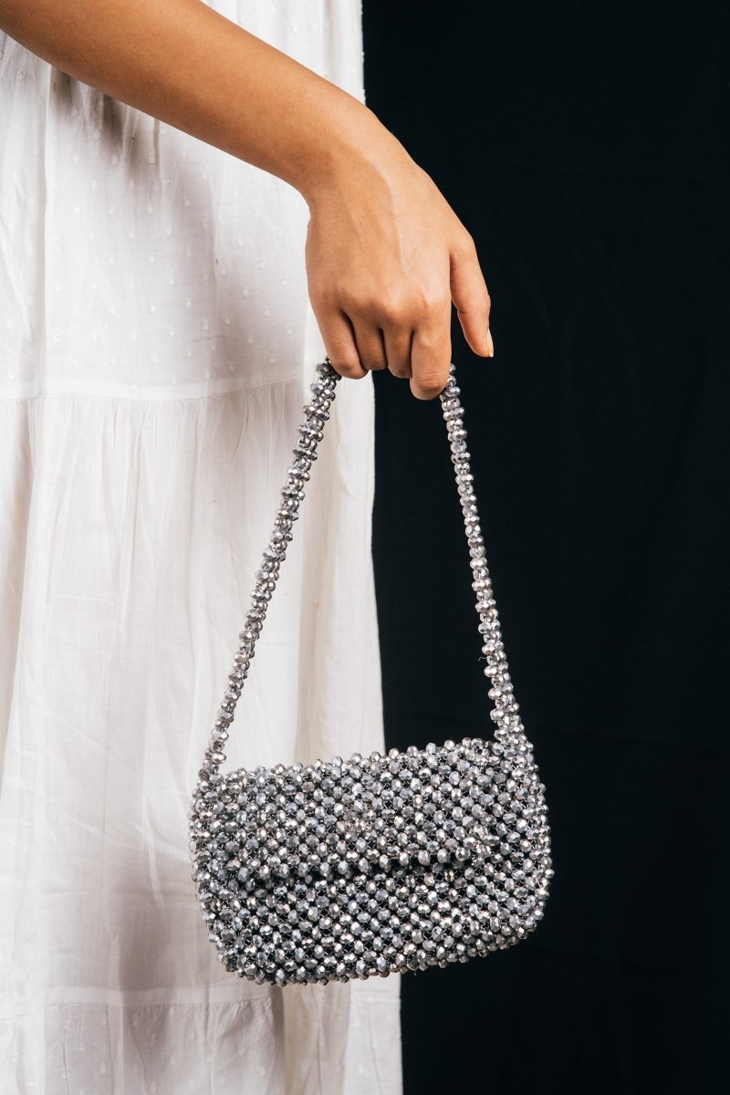 Buy Chandni Baguette| Womens Handbag | Crystal glass beaded | Shop Verified Sustainable Womens Handbag on Brown Living™