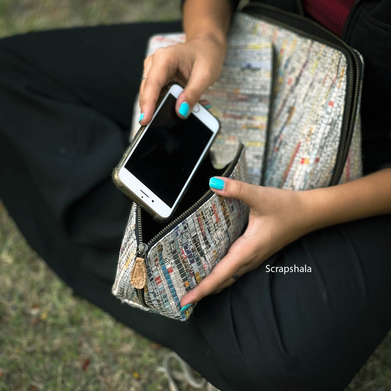 Buy Charcha Zip Pouch set of 3 | Handloom textile | Upcycled | Space Saver | Shop Verified Sustainable Travel Organiser on Brown Living™