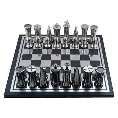 Buy Chess Board Game Black and Silver Finish 13.5" - Stout | Shop Verified Sustainable Learning & Educational Toys on Brown Living™