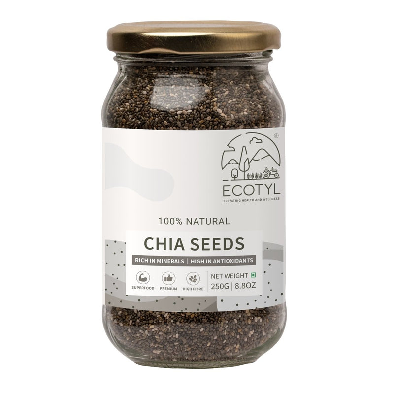 Buy Chia Seeds | Raw | Rich in Antioxidants & Fibre | 250g | Shop Verified Sustainable Dried Fruits, Nuts & Seeds on Brown Living™