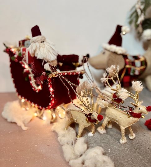 Buy Christmas Advent Calendar | Santa on His Sleigh | 12 Days | Shop Verified Sustainable Decor & Artefacts on Brown Living™