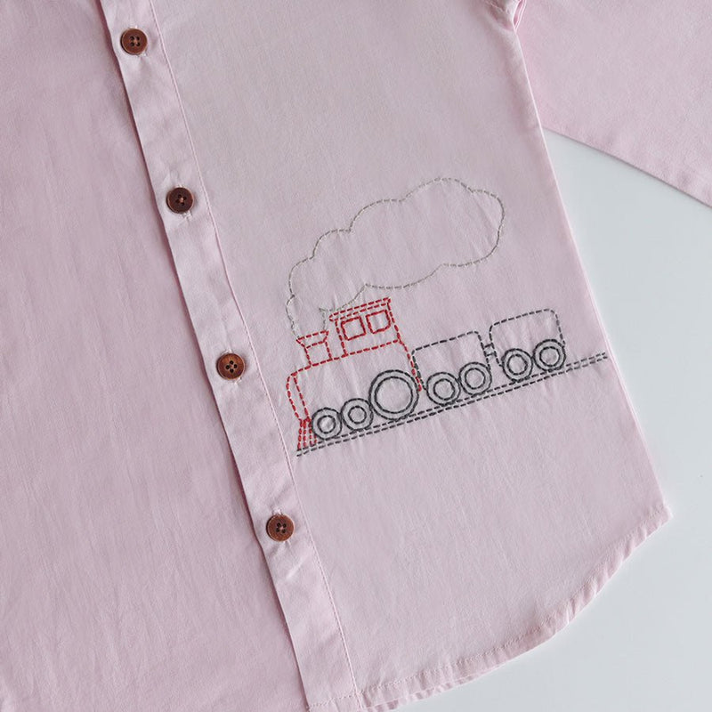 Buy Chuk Chuk Embroidered Formal Shirt - Light Pink | Shop Verified Sustainable Kids Shirts on Brown Living™