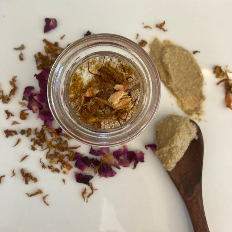 Buy Clarifying Ubtan made with Almond, Oats and Gram flour | Shop Verified Sustainable Body Scrub on Brown Living™