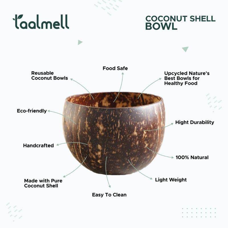 Buy Coconut Bowl 300 ml - Set of 2, Eco-friendly - Handcrafted | Shop Verified Sustainable Plates & Bowls on Brown Living™