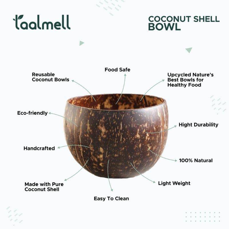 Buy Coconut Bowl 500ml - Set of 2 | Eco-friendly | Handcrafted | Shop Verified Sustainable Plates & Bowls on Brown Living™