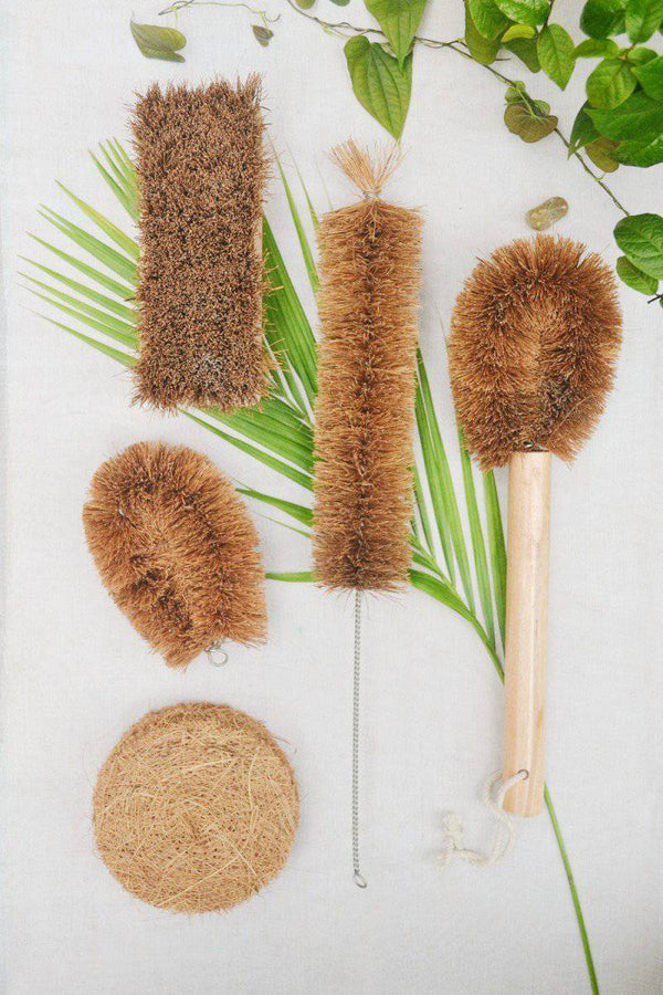 Buy Coconut Fiber Cleaning Kit Pack of 5 Coir Brushes | Shop Verified Sustainable Cleaning Supplies on Brown Living™