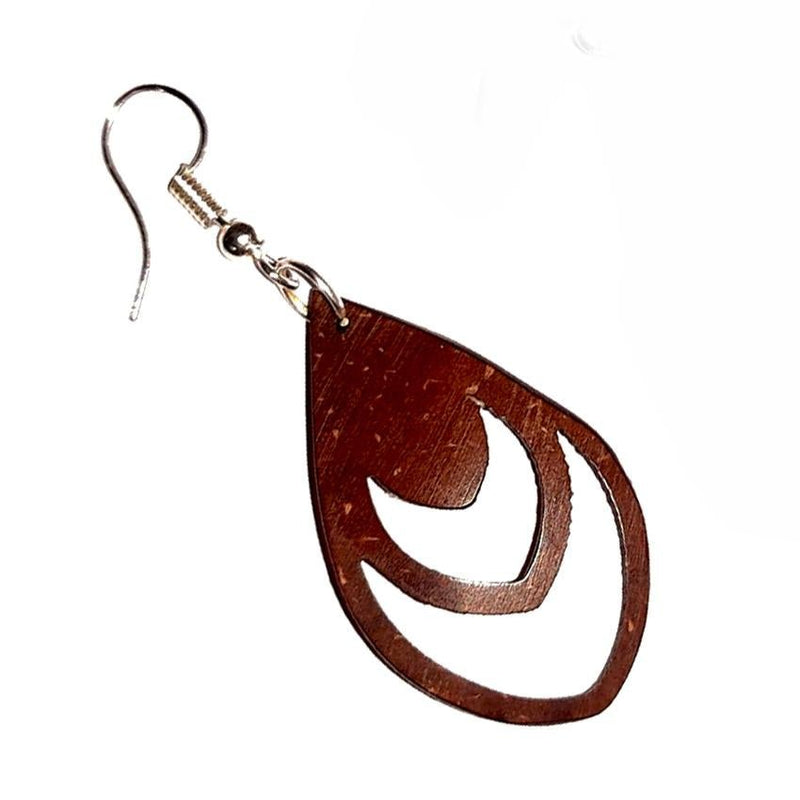 Buy Coconut Shell Earrings / Dangle Earrings/ Almond shape | Shop Verified Sustainable Womens Earrings on Brown Living™