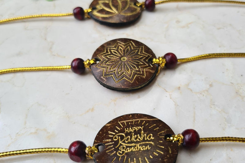 Buy Coconut Shell Rakhi, Jute Potli & Raksha Bandhan Card | Shop Verified Sustainable Rakhi on Brown Living™