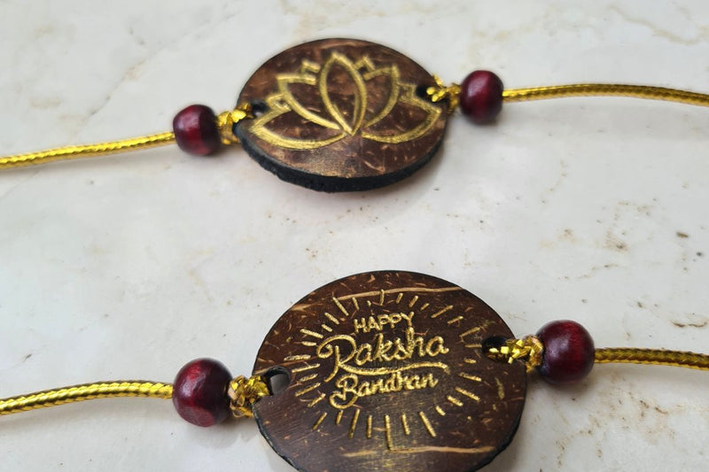 Buy Coconut Shell Rakhi, Jute Potli & Raksha Bandhan Card | Shop Verified Sustainable Rakhi on Brown Living™