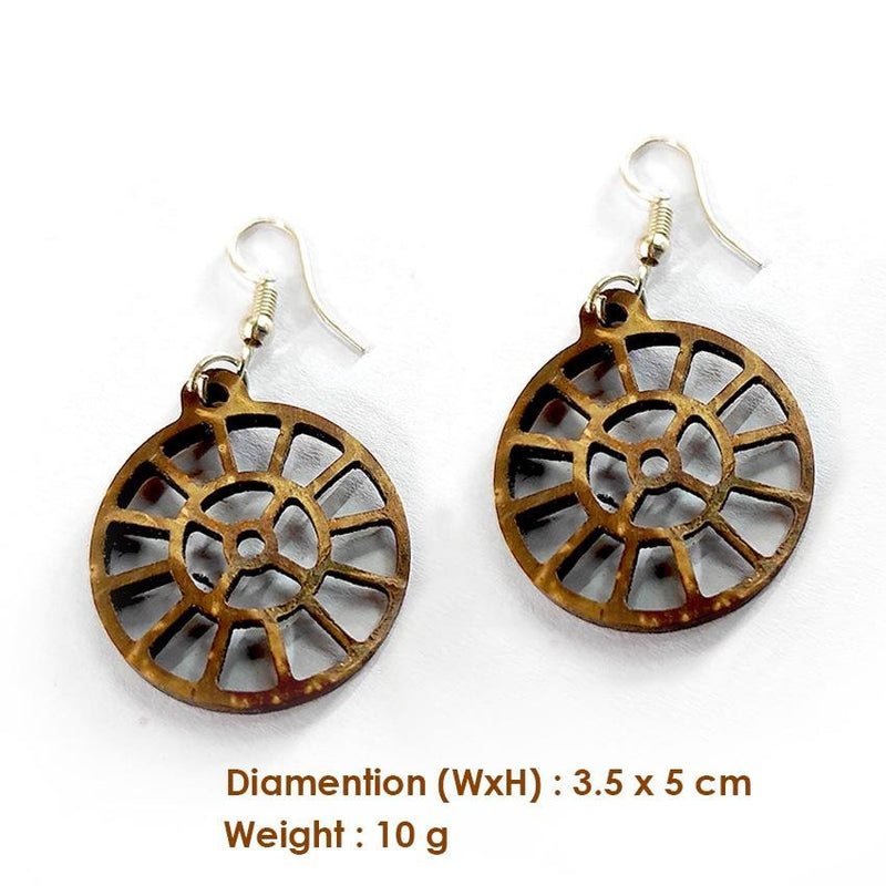 Buy Coconut Shell Sri Mother Symbol Earring | Shop Verified Sustainable Womens Earrings on Brown Living™