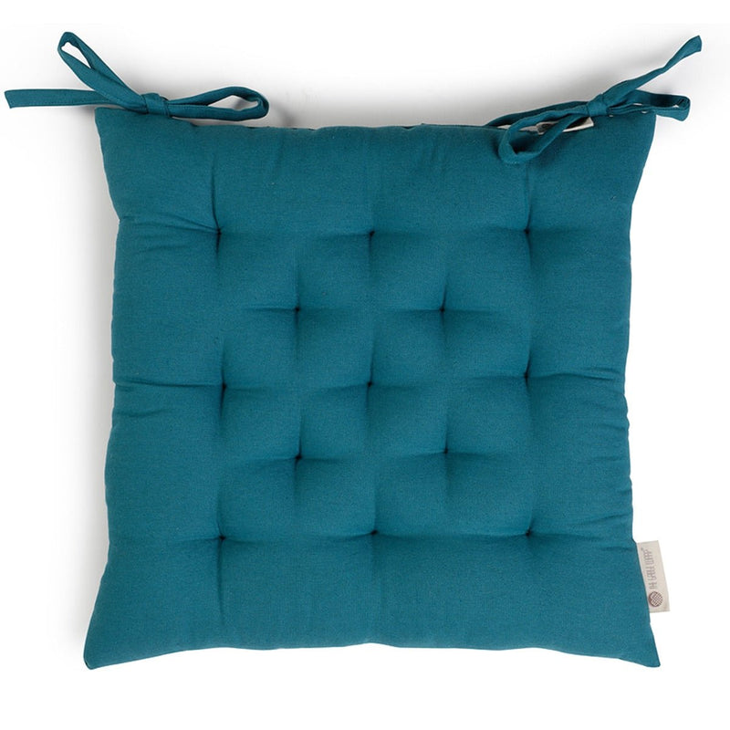 Buy Colour Blocking Cotton Chair Pad (Teal) | Shop Verified Sustainable Pillow on Brown Living™