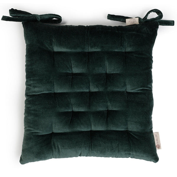 Buy Colour Blocking Velvet Chair Pad (Green) | Shop Verified Sustainable Pillow on Brown Living™