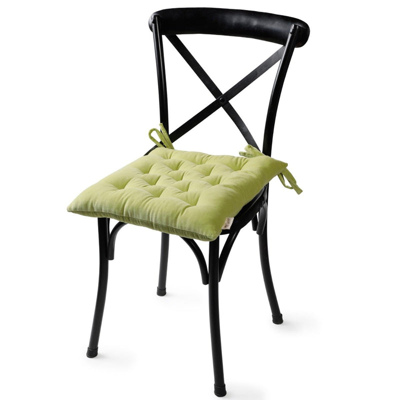 Buy Colour Blocking Velvet Chair Pad (Lime) | Shop Verified Sustainable Pillow on Brown Living™