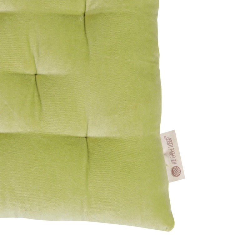 Buy Colour Blocking Velvet Chair Pad (Lime) | Shop Verified Sustainable Pillow on Brown Living™