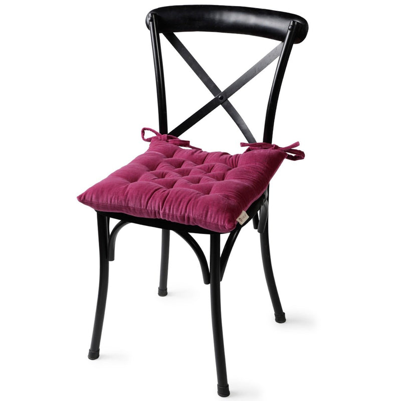 Buy Colour Blocking Velvet Chair Pad (Purple) | Shop Verified Sustainable Pillow on Brown Living™