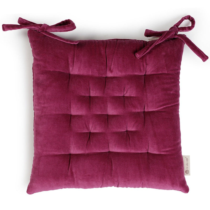 Buy Colour Blocking Velvet Chair Pad (Purple) | Shop Verified Sustainable Pillow on Brown Living™