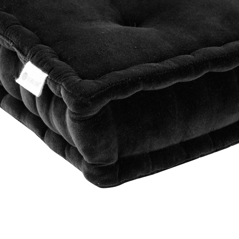 Buy Colour Blocking Velvet Floor Cusion (Black) | Shop Verified Sustainable Pillow on Brown Living™