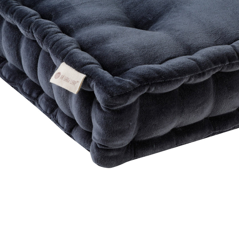 Buy Colour Blocking Velvet Floor Cusion (Navy) | Shop Verified Sustainable Pillow on Brown Living™