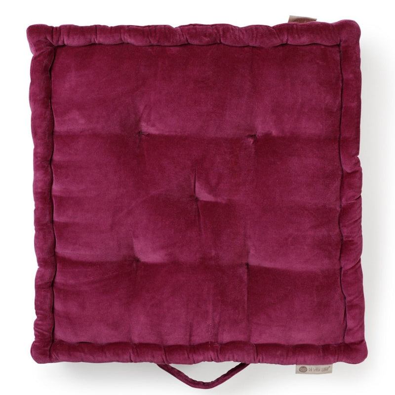 Buy Colour Blocking Velvet Floor Cusion (Purple) | Shop Verified Sustainable Pillow on Brown Living™