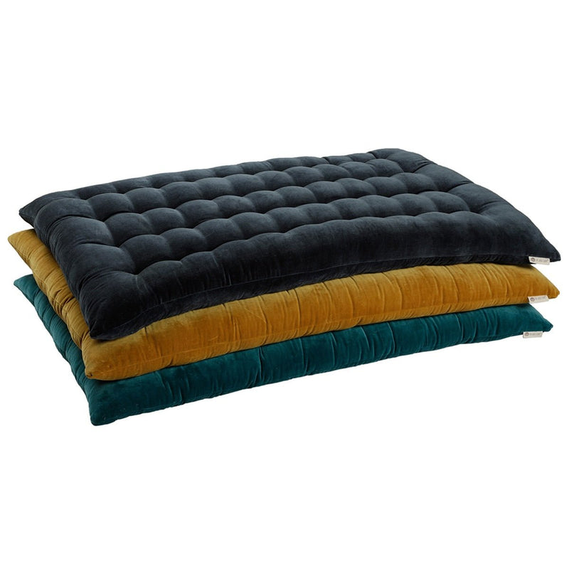 Buy Colour Blocking Velvet Futon (Navy) | Shop Verified Sustainable Bedding on Brown Living™