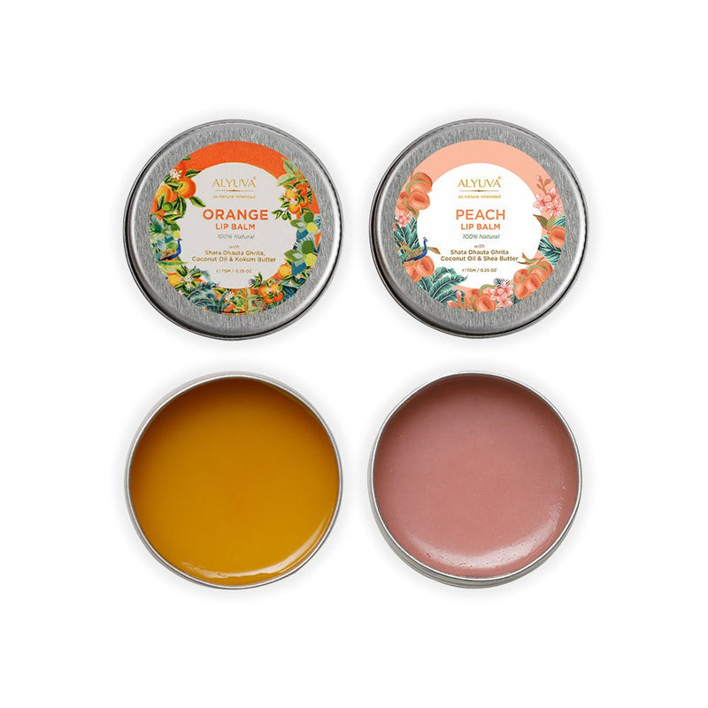 Buy Combo of Ghee Enriched 100% Natural Strawberry & Blueberry Lip Balms, 7gms Each | Shop Verified Sustainable Lip Balms on Brown Living™