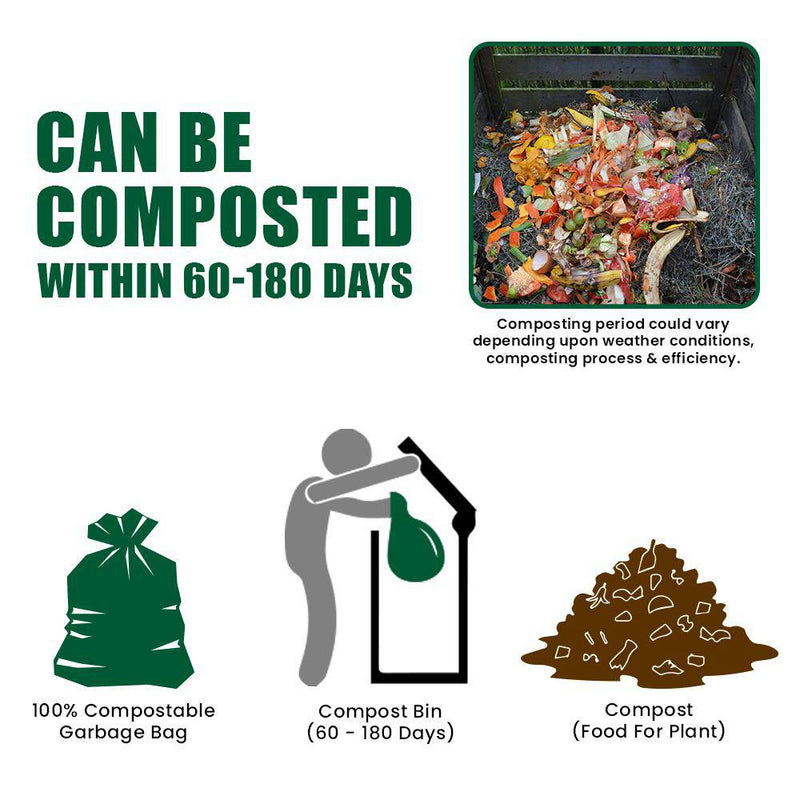 Buy Compostable Garbage Bags - 17X19 Small, Pack Of 135 | Shop Verified Sustainable Cleaning Supplies on Brown Living™