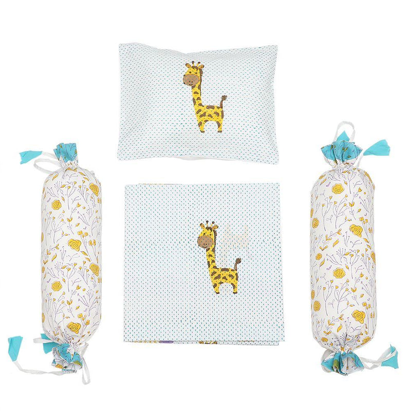 Buy Cot Bedding Set - My Best Friend The Giraffe - Blue | Shop Verified Sustainable Bed Linens on Brown Living™