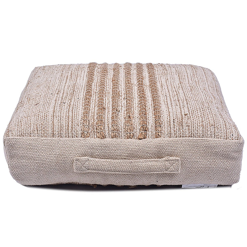 Buy Cotton Jute Stripe Cluster Floor Cushion | Shop Verified Sustainable Pillow on Brown Living™