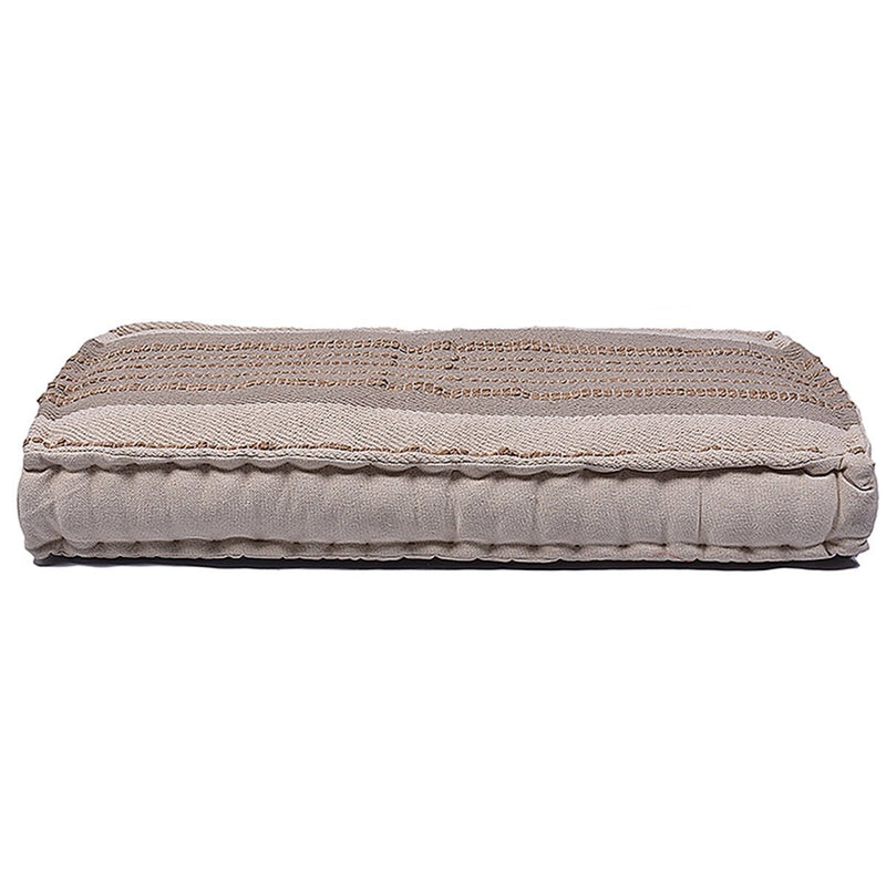 Buy Cotton Jute Stripe Cluster Floor Mattress | Shop Verified Sustainable Bedding on Brown Living™