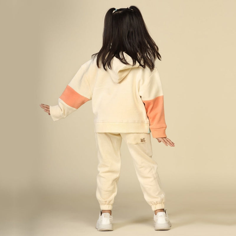 Buy Cream Unisex Joggers in Cotton Fleece | Planet First | Shop Verified Sustainable Kids Pajamas on Brown Living™