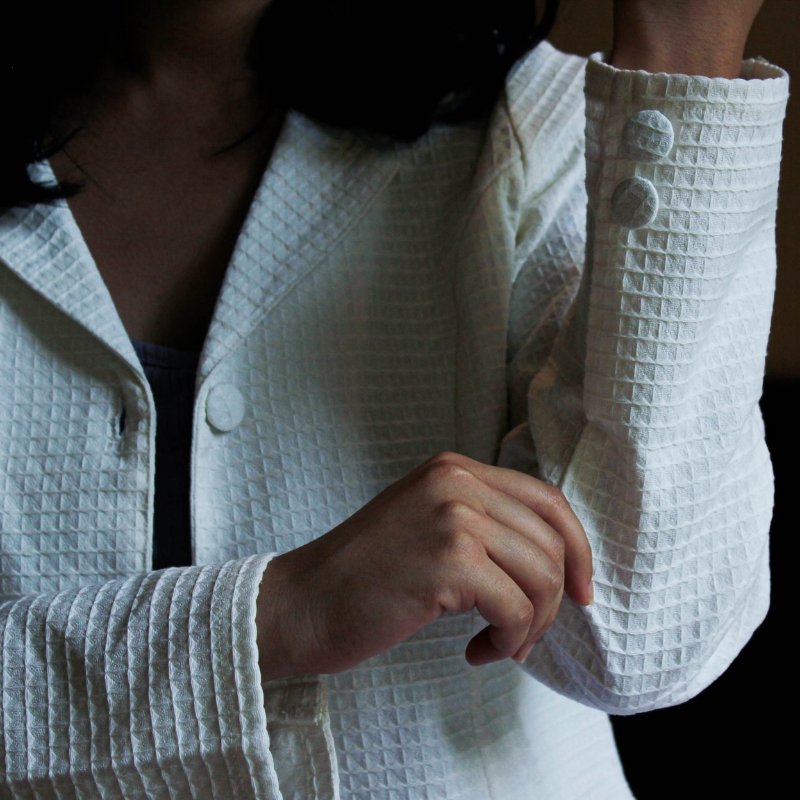 Buy Crisp Waffle White Jacket | Shop Verified Sustainable Womens Jacket on Brown Living™