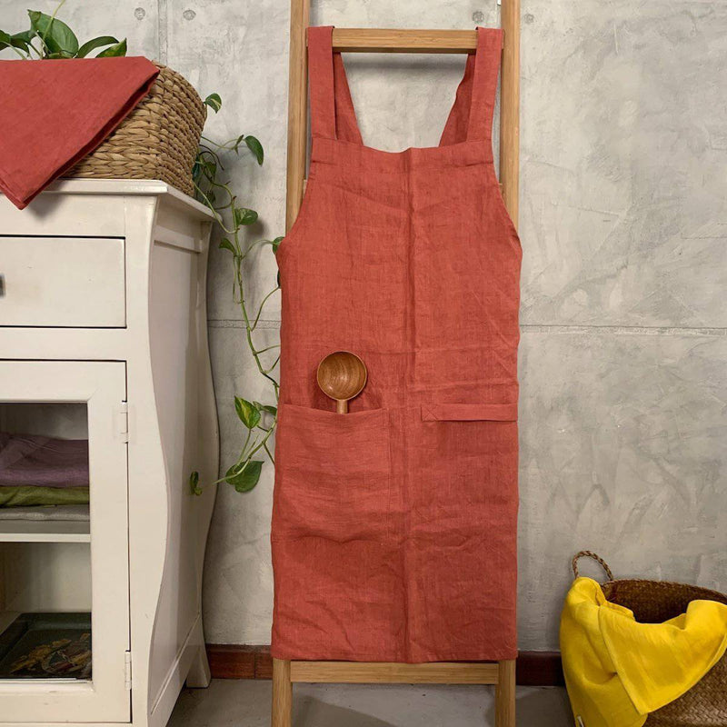 Buy Cross Back Apron in 100% Hemp Fabric | Shop Verified Sustainable Kitchen Linens on Brown Living™