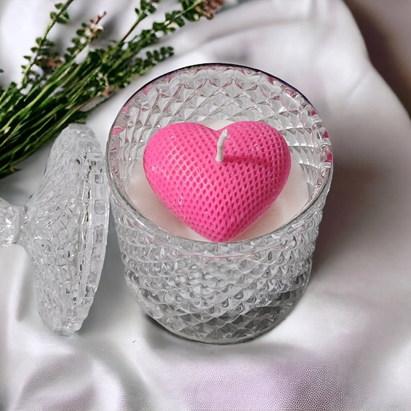 Crystal Heart Jar Soy Wax Candle | Verified Sustainable Candles & Fragrances on Brown Living™