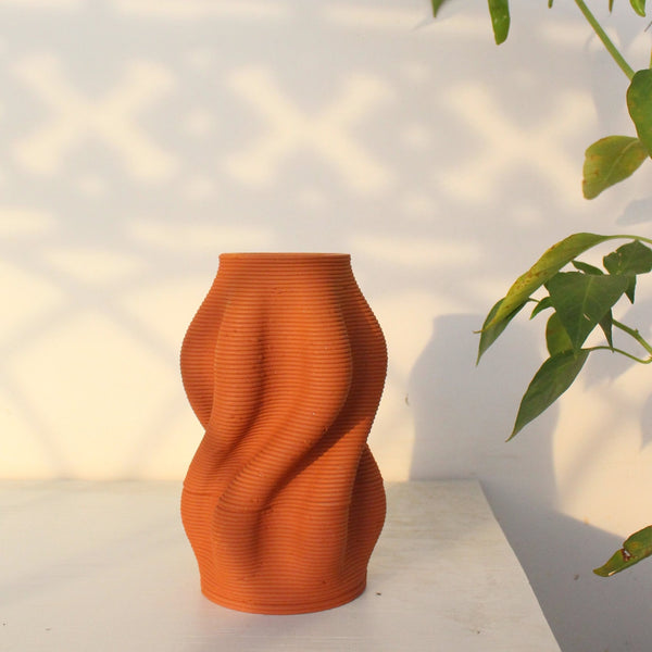 Curvy Tales Terracotta Vase | Verified Sustainable Vases on Brown Living™