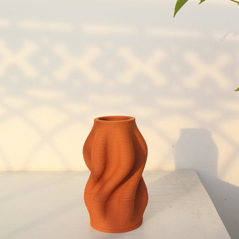 Curvy Tales Terracotta Vase | Verified Sustainable Vases on Brown Living™