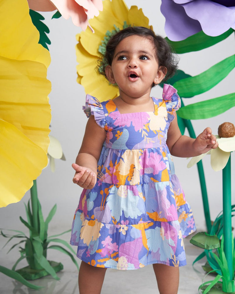 Buy Daffy Tiered Frock | Shop Verified Sustainable Kids Frocks & Dresses on Brown Living™