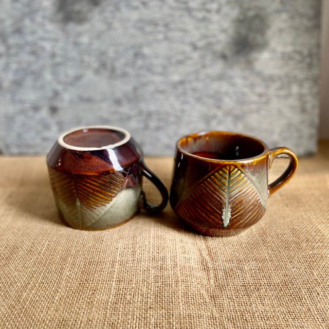 Buy Dakkan Mugs with Leaf Detailing | Shop Verified Sustainable Mugs on Brown Living™