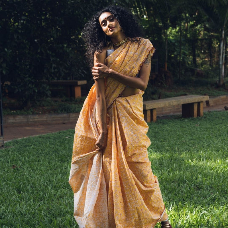 Buy Dal Khichdi Sari | Shop Verified Sustainable Womens Saree on Brown Living™