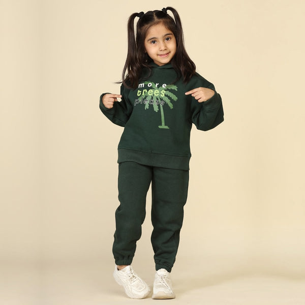 Buy Dark Green Unisex Joggers in Cotton Fleece | Planet First | Shop Verified Sustainable Kids Pajamas on Brown Living™