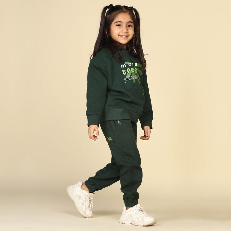 Buy Dark Green Unisex Joggers in Cotton Fleece | Planet First | Shop Verified Sustainable Kids Pajamas on Brown Living™