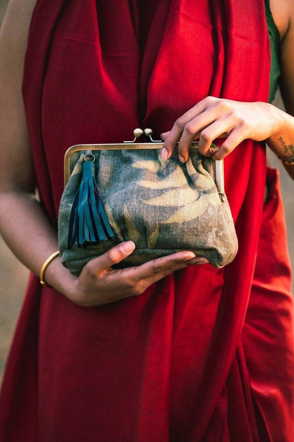 Buy Dhara Minaudiere - Neem Ahimsa Silk | Shop Verified Sustainable Womens Handbag on Brown Living™