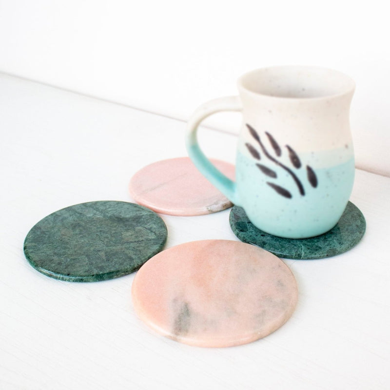 Buy Di-Colored Marble Coasters ( Set Of 4) | Shop Verified Sustainable Coasters on Brown Living™