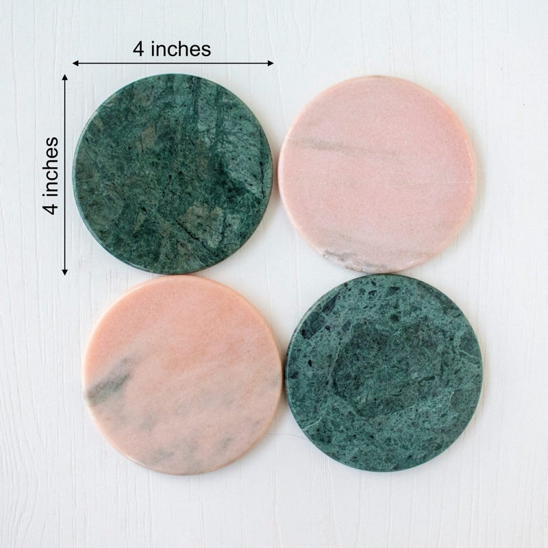 Buy Di-Colored Marble Coasters ( Set Of 4) | Shop Verified Sustainable Coasters on Brown Living™