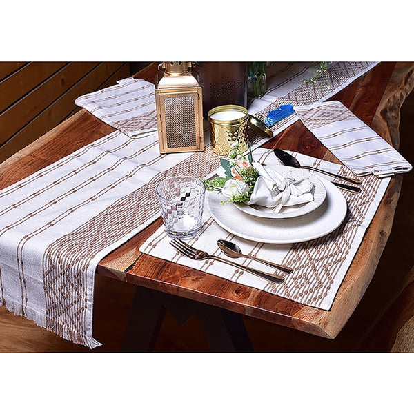 Buy Diamond Ribbed Table Cotton Runner | Shop Verified Sustainable Table Linens on Brown Living™