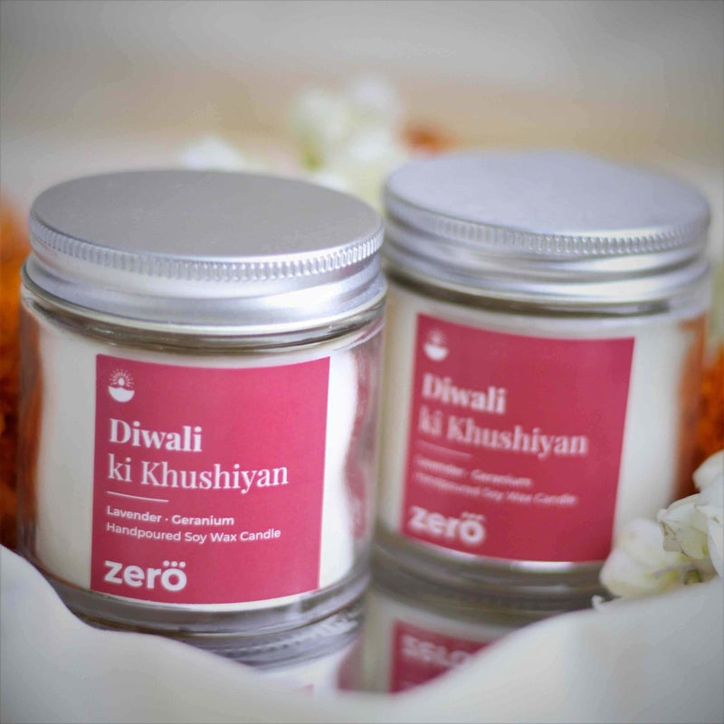 Buy Diwali Vibrance | Lavender Geranium Fragrance | Scented soy wax candle | 100 gm | Shop Verified Sustainable Candles & Fragrances on Brown Living™