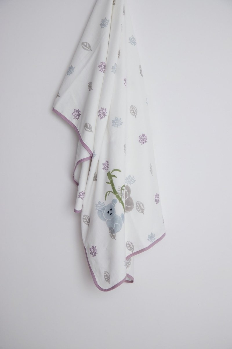 Buy Dohar- K for Koala- Purple | Muslin blanket | Shop Verified Sustainable Bed Linens on Brown Living™