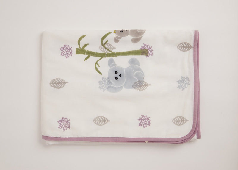 Buy Dohar- K for Koala- Purple | Muslin blanket | Shop Verified Sustainable Bed Linens on Brown Living™