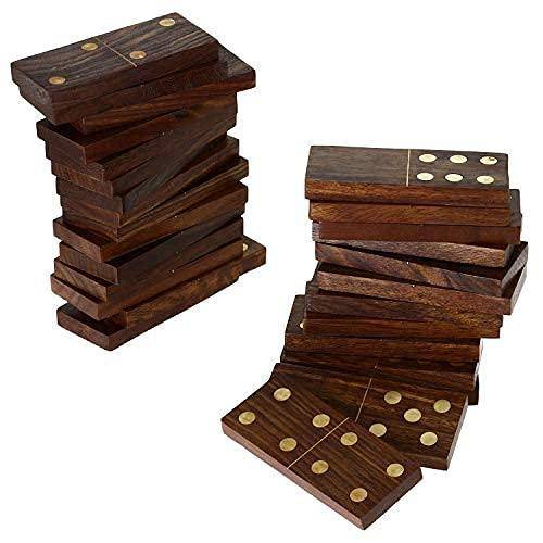 Buy Wooden Domino Game Set | Open Boat Tray and Pieces-8.5 Inch | Shop Verified Sustainable Learning & Educational Toys on Brown Living™