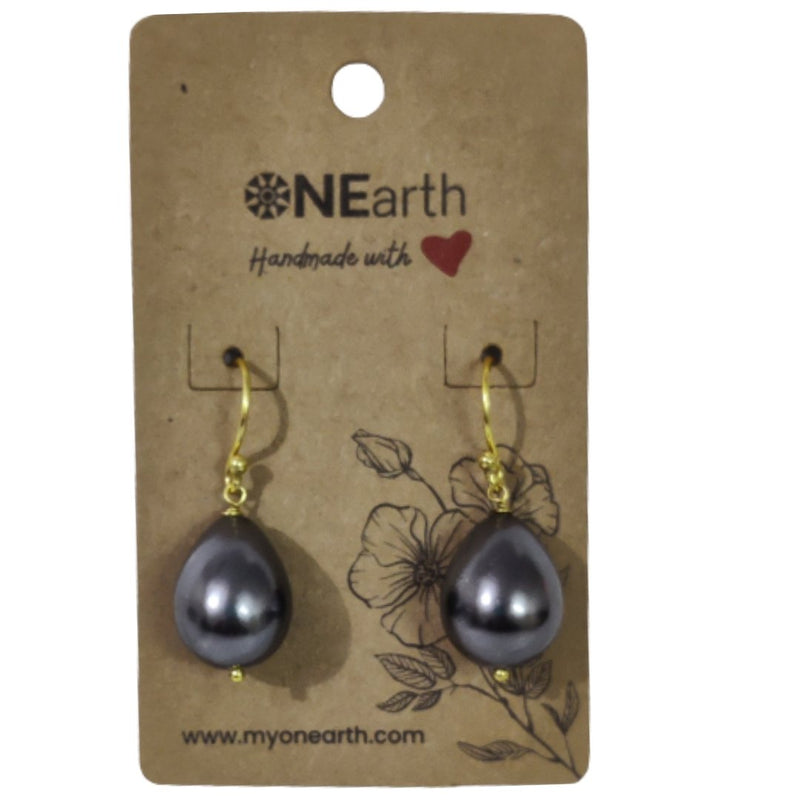 Buy Drop Baroque Shell Pearl Earrings | Shop Verified Sustainable Womens earrings on Brown Living™