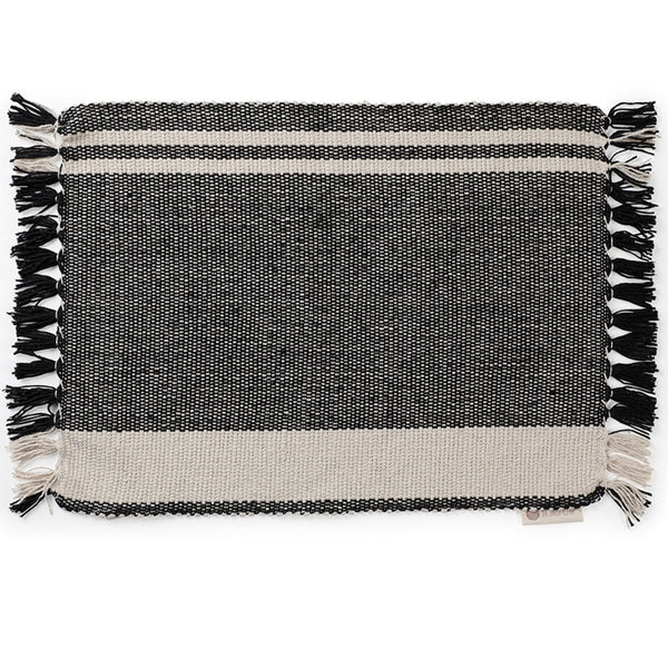 Buy Dual Hues Cotton Placemat (Black) | Shop Verified Sustainable Table Essentials on Brown Living™